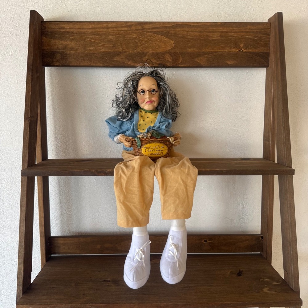Collections Etc Humorous Laundry Shelf Sitter Doll Grandma WMG 09 Novelty Decor